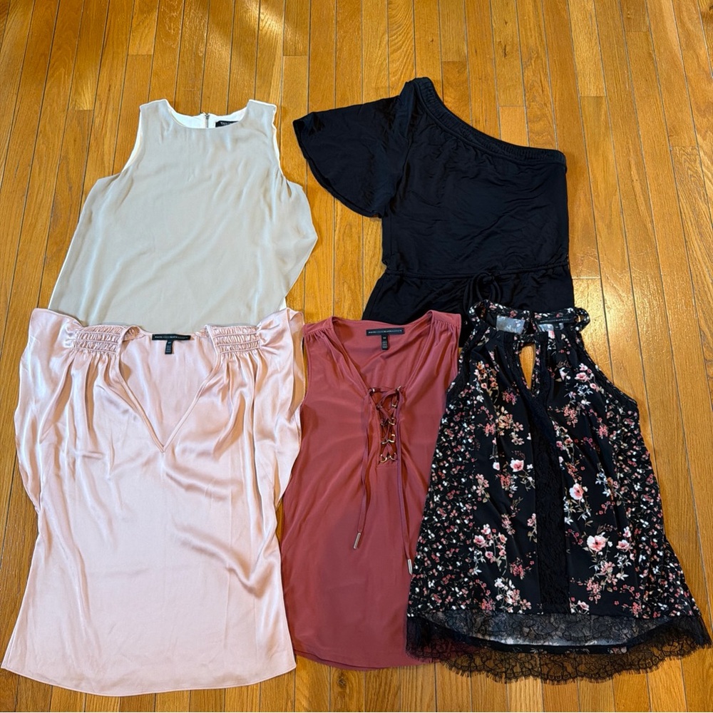 Lot Of 5 White House Black Market WHBM Sleeveless Tank Tops Blouse Women’s Sz XS - Picture 1 of 10